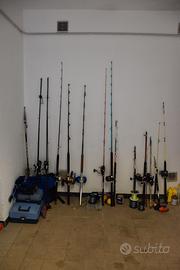 Canne da pesca + Attrezzatura da pesca varia