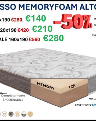 Materasso Memory Foam - Sfoderabile - Alto 20 cm