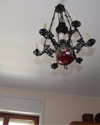Lampadario Liberty a candele ricondizionato