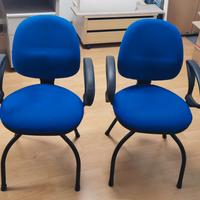 Sedie stile ufficio in stoffa blu