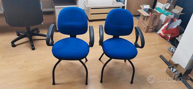 Sedie stile ufficio in stoffa blu