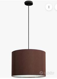 Sospensione lampadario in tessuto marrone