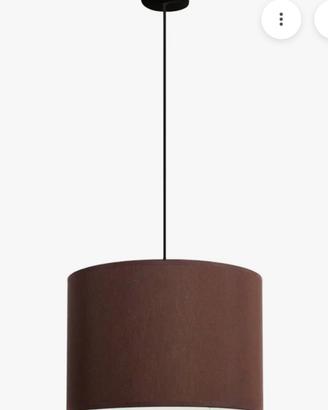 Sospensione lampadario in tessuto marrone