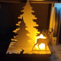 Paesaggio Natalizio in 3d con luce