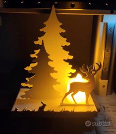 Paesaggio Natalizio in 3d con luce