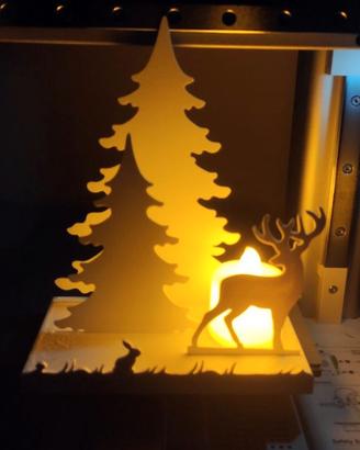 Paesaggio Natalizio in 3d con luce