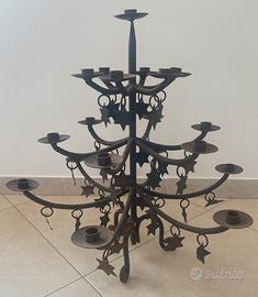Candeliere ferro pieno 19 fiamme ad albero