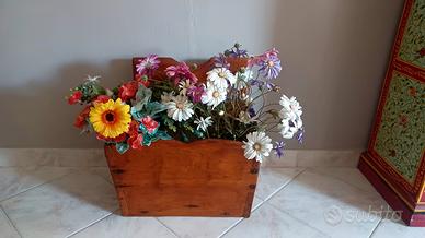 Baule fioriera anni 40 in legno massello 