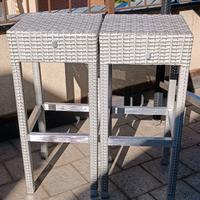 set tavolo alto rattan + sgabelli 