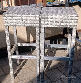 set tavolo alto rattan + sgabelli 