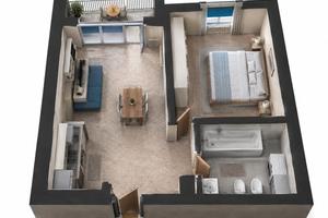 Bilocale con balcone a Cimiano M2