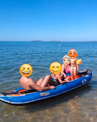 kayak biposto gonfiabile accessoriato