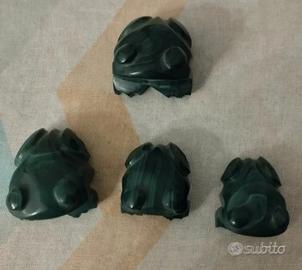 Famiglia 4 rane antiche  malachite  oriente