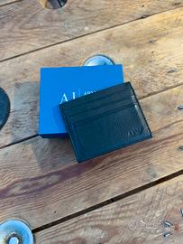 Porta carte Armani Jeans in pelle nera - Originale