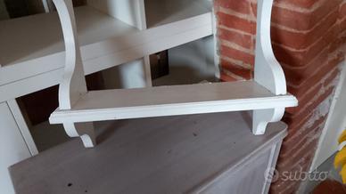 mensola in legno stile shabby bianco 