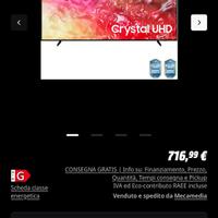 Tv samsung 75 pollici  display roto