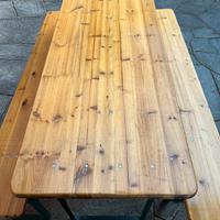 Set pieghevole da giardino in legno(panca e tavolo