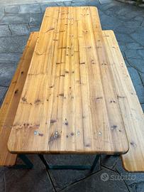 Set pieghevole da giardino in legno(panca e tavolo