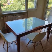 Tavolo calligaris noce e vetro