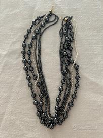 Collana ematite e perline