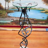 Tavolino Porta Oggetti in Ferro e Vetro – 24303