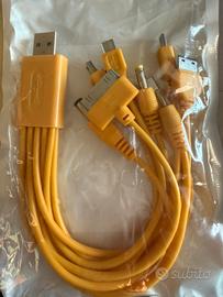 Cavo ricarica multiplo 10-in-1 giallo.