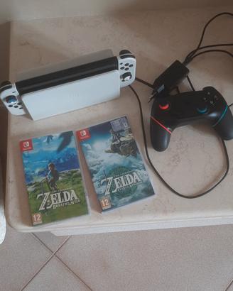 nintendo switch oled + zelda tokt e zelda botw 