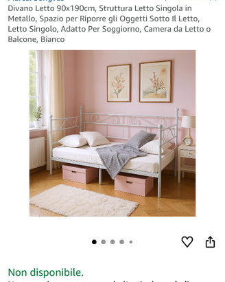 Divano Letto 90x190cm, Struttura Letto Singola in