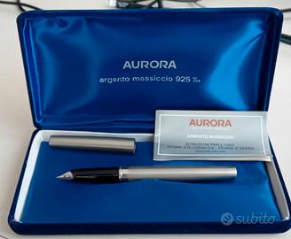 Penna Aurora Hastil stilografica in argento