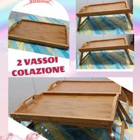 2 vassoi legno Bamboo x colazione a letto