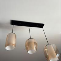 Lampadario moderno a tre sfere di vetro