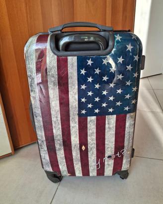 Valigia media vintage hold American fleg