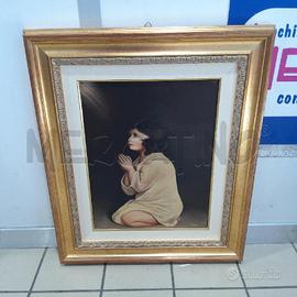 QUADRO RIPRODUZIONE BAMBINO INGINOCCHIATO CORNICE