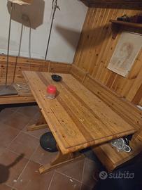 tavolo in legno piu panche