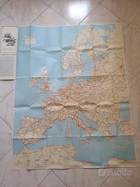 Carta geografica Europa ore caduta del muro