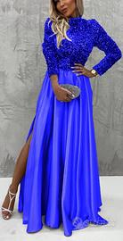 ABITO ELEGANTE DONNA BLU ELETTRICO