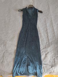 Abito velluto blu TG S