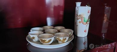 servizio sake giapponese  anni 30-50  porcellana
