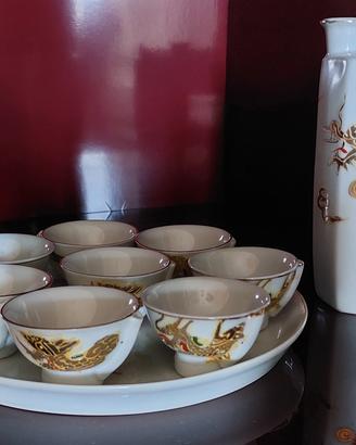 servizio sake giapponese  anni 30-50  porcellana
