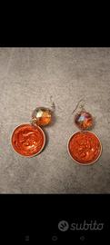 Orecchini donna rosso/arancioni