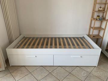 Letto singolo Ikea mod.Brimnes con cassettoni