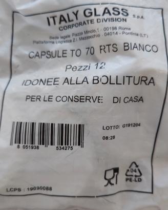 tappi per conserve n6 sacchetti da 12 