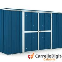 Casetta in lamiera per esterno 307x100cm blu