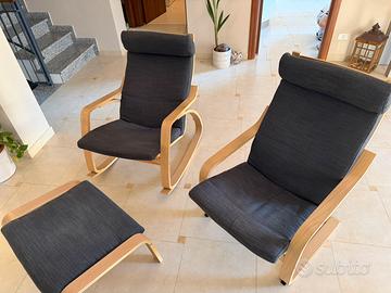 2 Poltrone poäng piu poggiapiedi