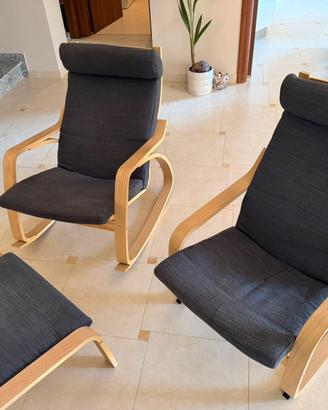 2 Poltrone poäng piu poggiapiedi