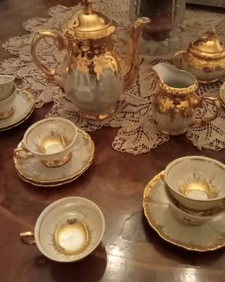 Servizio Caffè Vintage  porcellana madreperla/oro