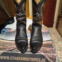 Stivali Cowboy "Stars & Stripes" in Vera Pelle – S