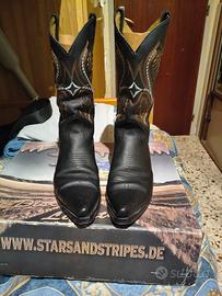 Stivali Cowboy "Stars & Stripes" in Vera Pelle – S