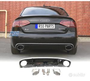 DIFFUSORE AUDI A4 B8 11-15 LOOK RS4 DOPPIA USCITA