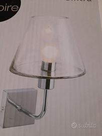 Applique in acciaio e vetro soffiato nuova